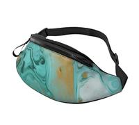 Marsupio in marmo verde acqua e oro per uomo donna borsa a tracolla impermeabile borsa da cintura sportiva outdoor hip pack