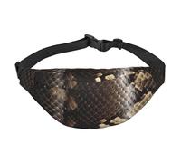 Marsupio in pelle di serpente per uomo e donna, alla moda, borsa a tracolla con tracolla regolabile, impermeabile, per viaggi, escursionismo, sport, nero, taglia unica, Nero , Taglia unica