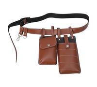Marsupio in pelle medievale vintage con cintura in pelle medievale borsa per telefono tasche laterali per uomo donna Halloween, Marrone giallastro.
