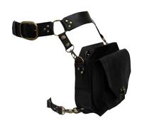 Marsupio in pelle per moto, da gamba, coscia, per donne, cavaliere medievale, cosplay, differenze di colore, Nero , Bellezza di massa
