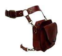 Marsupio in pelle per moto, da gamba, coscia, per donne, cavaliere medievale, cosplay, differenze di colore, Marrone, Bellezza di massa