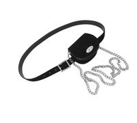 Marsupio in pelle PU con tasche staccabili per chiavi e carte pacchetto skinny per donne abbigliamento quotidiano, Nero , Taglia unica