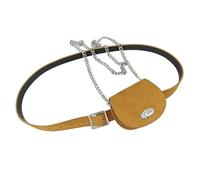 Marsupio in pelle PU con tasche staccabili per chiavi e carte pacchetto skinny per donne abbigliamento quotidiano, Giallo, Taglia unica