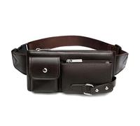 Marsupio in Pelle Vintage Marsupio da uomo in pelle PU Marsupio casual da esterno (Colore : Marrone, Size : 26x4x14cm)