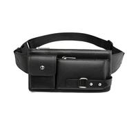Marsupio in Pelle Vintage Marsupio da uomo in pelle PU Marsupio casual da esterno (Colore : Schwarz, Size : 24x4x12cm)
