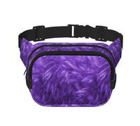 Marsupio in peluche viola unisex regolabile in vita quadrata a doppio strato per attività all'aperto, viaggi, corsa, escursionismo, Nero , Taglia unica