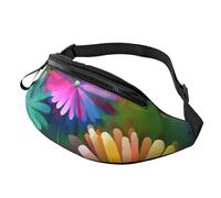Marsupio in stile astratto con fiori colorati per uomo e donna, impermeabile, sportivo, alla moda, borsa a tracolla con tracolla regolabile, grande borsa a tracolla per viaggi ed escursioni