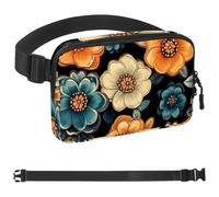 Marsupio in stile bohémien floreale 45, unisex, alla moda, per jogging, escursionismo, escursionismo, donna e uomo, Multicolore 01, 1.5x9.0x5.9in/4x23x15cm