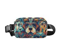 Marsupio in stile boho, con cani primitivi, elegante, per donne e uomini, mini marsupio con cinghia regolabile, per shopping, sport, lavoro
