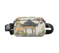 Marsupio in stile cinese da giardino alla moda per le donne e gli uomini di grande capacità con cinghia regolabile per viaggi corsa escursionismo bulto de cintura para, Giardino stile cinese, moderno