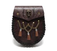 Marsupio in stile europeo retrò vichingo medievale con cintura portamonete cavaliere emboweled Marsupio a tracolla, Caff, Semplice