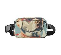 Marsupio in stile nautico con labrador retriever color pastello_4, alla moda, per donne e uomini, con cerniera, con tracolla regolabile, per viaggi, palestra, lavoro, Labrador Retriever stile spiaggia