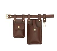 Marsupio in stile punk di metà secolo, marsupio leggero for telefono da cintura for uomo e donna, unisex regolabile 115 cm(Dark brown)