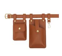 Marsupio in stile punk di metà secolo, marsupio leggero for telefono da cintura for uomo e donna, unisex regolabile 115 cm(Caramel)