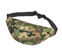 Marsupio in stile tribale per donne e uomini, impermeabile, con cintura regolabile, borsa a tracolla casual, da viaggio, per sport, corsa, ciclismo, Tinta unita mimetica, Taglia unica