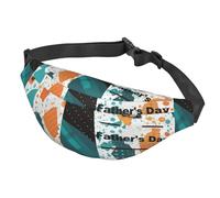 Marsupio in stile tribale per donne e uomini, impermeabile, con cintura regolabile, borsa a tracolla casual, da viaggio, per sport, corsa, ciclismo, Festa del papà sfondo cravatta, One Size