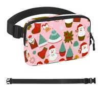 Marsupio in stile unisex Merry Christmas-78: marsupio alla moda, borse a tracolla sportive slim alla moda per jogging escursionismo escursionista donna uomo, Multicolore 04, 1.5x9.0x5.9in/4x23x15cm