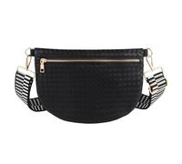 Marsupio in tessuto da donna, borsa a tracolla in pelle intrecciata, borsa a tracolla, borsa a tracolla, borsa a tracolla, borsa a tracolla, da donna, nero, nero