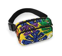 Marsupio in tessuto twill resistente, regolabile, per uomini e donne, impermeabile, con tasche multiple per corsa, escursionismo, viaggi, (color crema), Stile 7, 20x13cm, Zaino casual