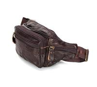 Marsupio In vera pelle cuoio da uomo donna con cinta regolabile borsa a tracolla borsello casual moderno vintage elegante monospalla con 6 tasche in offerta (T. Moro)