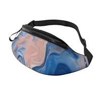 Marsupio in vita, bianco, giallo e blu, grande marsupio alla moda per donne e uomini, tasche sicure con cerniera regolabile, per viaggi, feste, sport, corsa, escursionismo, uso quotidiano, 3D, Taglia