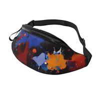 Marsupio in vita, rosso, giallo, blu e nero, grande marsupio alla moda per donne e uomini, tasche sicure con cerniera regolabile, per viaggi, feste, sport, corsa, escursionismo, uso quotidiano, 3D