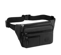 Marsupio incrociato da uomo multi scomparto con tracolla regolabile e accessori viaggio, adatto for gli spostamenti quotidiani, all'aperto(Black)