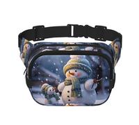 Marsupio invernale con pupazzo di neve da donna, impermeabile, regolabile, alla moda, casual, a tracolla, per corsa, allenamento, escursionismo, viaggi, nero, taglia unica, Nero , Taglia unica