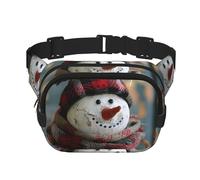 Marsupio invernale con stampa pupazzo di neve, per donne e uomini, con cinghia regolabile, per viaggi, escursionismo, ciclismo