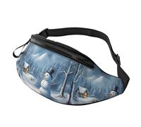Marsupio invernale con stampa pupazzo di neve, unisex, leggero ed elegante, per viaggi, escursionismo, ciclismo, corsa