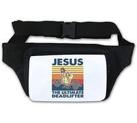 Marsupio Jesus The Ultimate Deadlifter divertente Powerlifting Graphic Marsupio Bianco