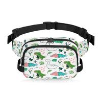 Marsupio Kawaii Dino per donne, uomini, ragazze, ragazzi e bambini, divertente marsupio con dinosauro per corsa, sport, escursionismo, borsellino da cintura, Colore, XL, Organizer per borse