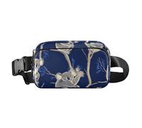 Marsupio Koala Art Animali blu carino per donne e uomini resistente all'acqua con cinghia regolabile per viaggi, palestra, lavoro