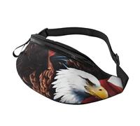 Marsupio leggero con aquila con bandiera USA per uomo e donna, accessorio da viaggio per escursionismo, ciclismo, corsa