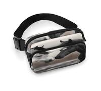 Marsupio leggero con cavalli bianchi e neri, con cinghia regolabile, per corsa e viaggio