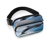 Marsupio leggero con delfini che saltano, con cinghia regolabile, per corsa e viaggio