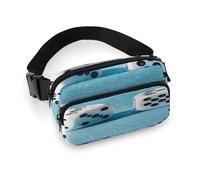 Marsupio leggero con due dadi bianchi, con cinghia regolabile, per corsa e viaggio