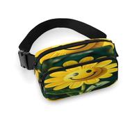 Marsupio leggero con faccina sorridente gialla, con cinghia regolabile, per corsa e viaggio