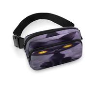 Marsupio leggero con gatto con occhi gialli, con cinghia regolabile, per corsa e viaggio