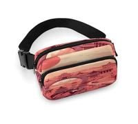 Marsupio leggero con motivi architettonici cinesi con cinghia regolabile per corsa e viaggio