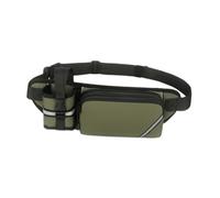 Marsupio leggero con porta bottiglia d'acqua, 39 x 11 cm, per escursionismo, corsa, viaggi, sport, Verde, M, 32 x 32 cm