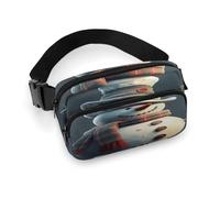 Marsupio leggero con pupazzo di neve che indossa il cappello, con cinghia regolabile, per corsa e viaggio