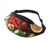 Marsupio leggero con stampa di cibo sano, per uomini e donne, per viaggi, shopping ed eventi all'aperto