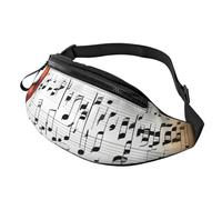 Marsupio leggero con stampa di spartiti di violino per uomini e donne, per viaggi, shopping ed eventi all'aperto