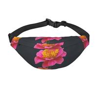 Marsupio leggero per corsa ed escursionismo, con stampa di crisantemo con foglie sottili, grande marsupio per allenamento e viaggi, nero, taglia unica, sport, Nero, One Size, Sportivo