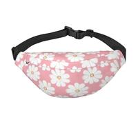 Marsupio leggero per corsa, escursionismo, grafico con texture di crisantemo stampato, grande marsupio per allenamento e viaggi, nero, taglia unica, sport, Nero , Taglia unica, Sportivo