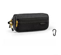 Marsupio leggero resistente all'acqua per corsa e camminata, borsa compatta con fodera luminosa per chiavi e telefono, viola, 16,5 x 7,5 cm (nero)