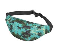 Marsupio leopardato con cuore e carta da parati, per donne e uomini, impermeabile, con cintura regolabile, borsa a tracolla casual, borsa da viaggio per sport, corsa, ciclismo, Isole e alberi di