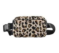 Marsupio leopardato selvatico beige da donna, impermeabile, borsa da cintura carino da donna, leopardo selvatico, beige, 20,3 x 13,5 x 5,8 cm, divertente, carino, beige leopardo selvatico, 20,3 x 13,5
