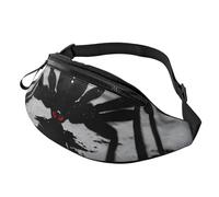 Marsupio leopardo africano per donne e uomini alla moda marsupio regolabile per allenamento corsa viaggio marsupio casual, Ragno nero., Taglia unica